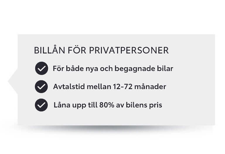 Billån för privatpersoner fördelslista