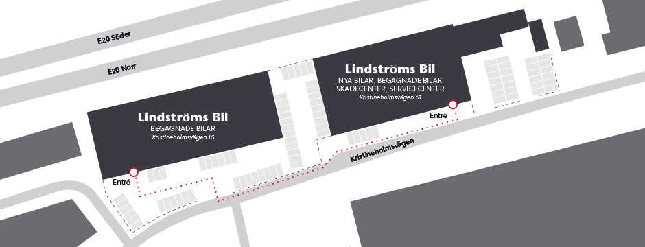 Karta över anläggning i Alingsås - Lindströms Bil