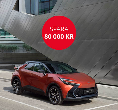 En Toyota C-HR i en futuristisk miljö.