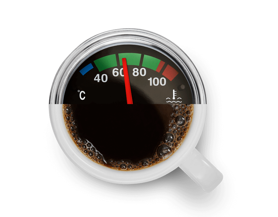 Kaffekopp och temperaturmätare grafik