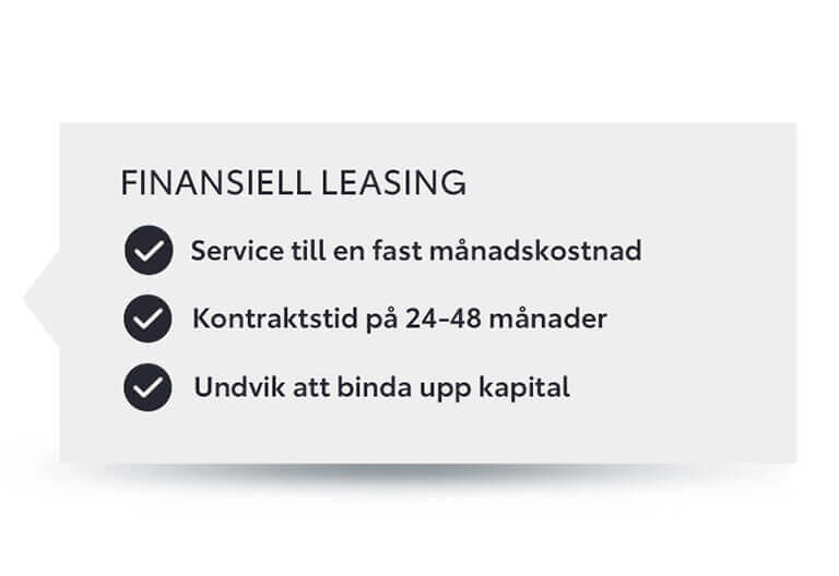 Finansiell Leasing fördelslista
